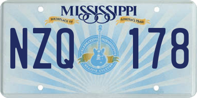MS license plate NZQ178