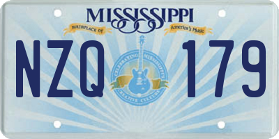 MS license plate NZQ179