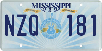 MS license plate NZQ181