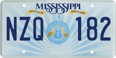 MS license plate NZQ182
