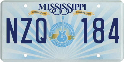 MS license plate NZQ184