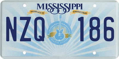 MS license plate NZQ186