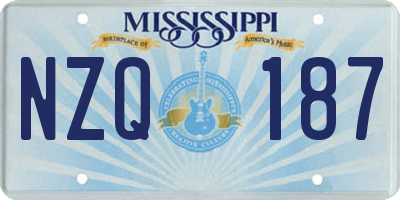 MS license plate NZQ187