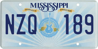MS license plate NZQ189
