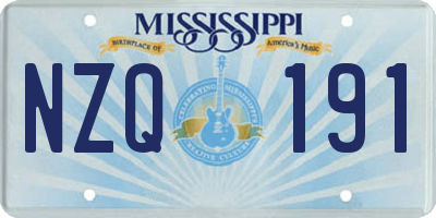 MS license plate NZQ191
