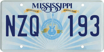 MS license plate NZQ193