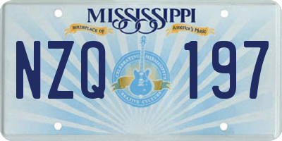 MS license plate NZQ197