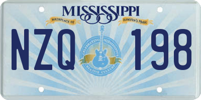 MS license plate NZQ198