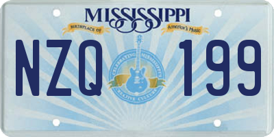 MS license plate NZQ199