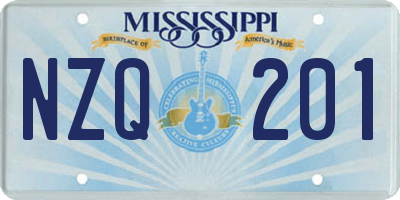 MS license plate NZQ201