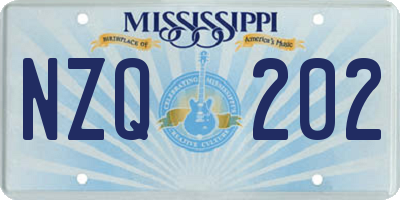 MS license plate NZQ202