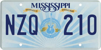 MS license plate NZQ210