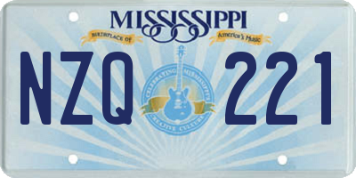 MS license plate NZQ221
