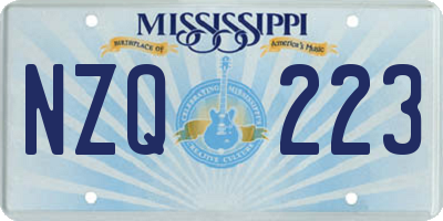 MS license plate NZQ223
