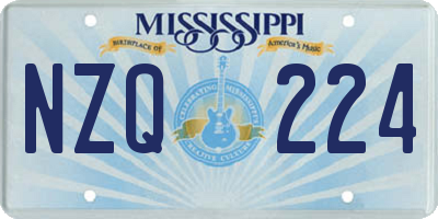 MS license plate NZQ224
