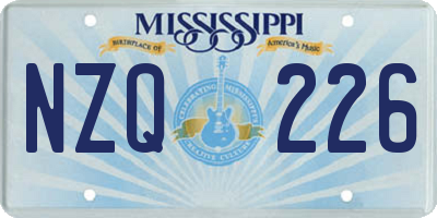 MS license plate NZQ226