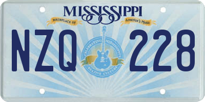 MS license plate NZQ228