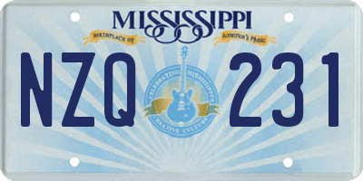 MS license plate NZQ231