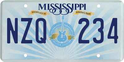MS license plate NZQ234