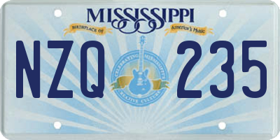 MS license plate NZQ235