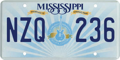 MS license plate NZQ236