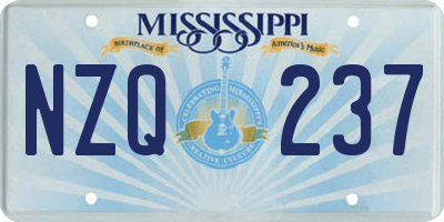 MS license plate NZQ237