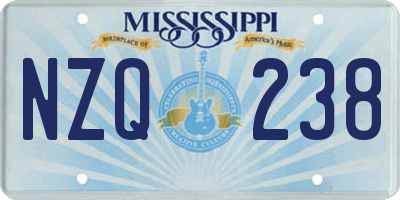 MS license plate NZQ238