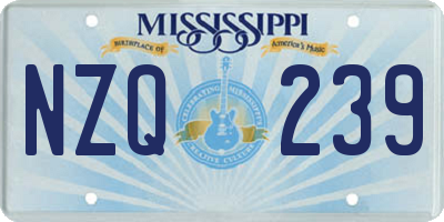 MS license plate NZQ239