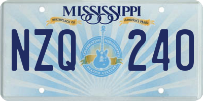 MS license plate NZQ240