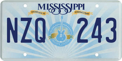 MS license plate NZQ243