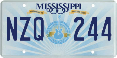 MS license plate NZQ244