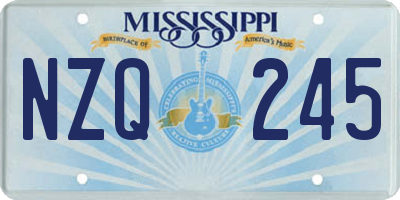 MS license plate NZQ245