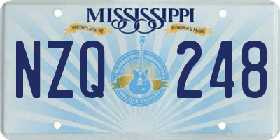 MS license plate NZQ248