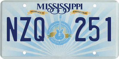 MS license plate NZQ251