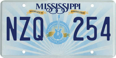 MS license plate NZQ254