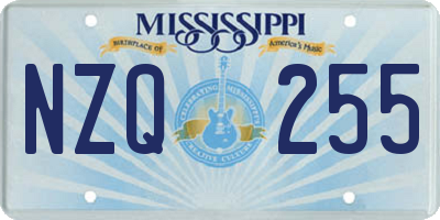 MS license plate NZQ255