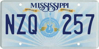 MS license plate NZQ257