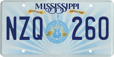 MS license plate NZQ260