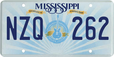 MS license plate NZQ262
