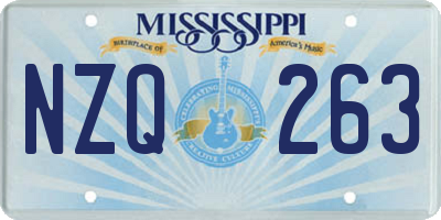 MS license plate NZQ263