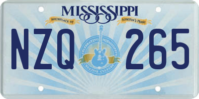 MS license plate NZQ265