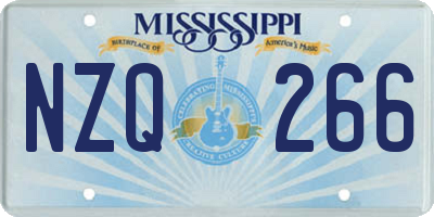 MS license plate NZQ266