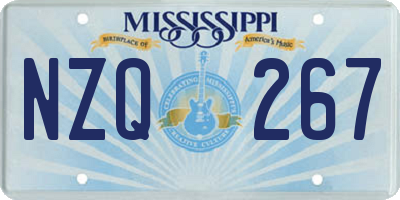 MS license plate NZQ267
