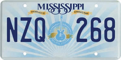MS license plate NZQ268