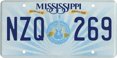 MS license plate NZQ269