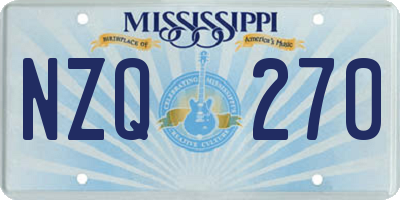 MS license plate NZQ270