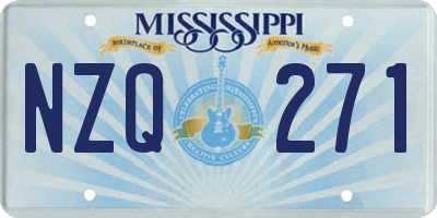 MS license plate NZQ271