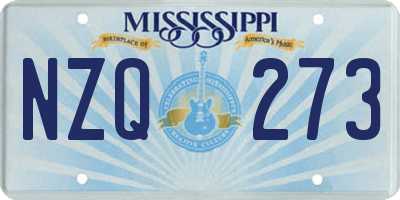 MS license plate NZQ273