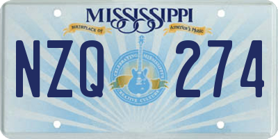 MS license plate NZQ274