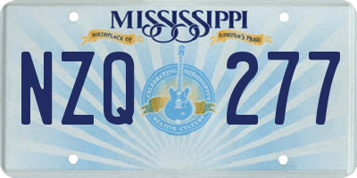 MS license plate NZQ277